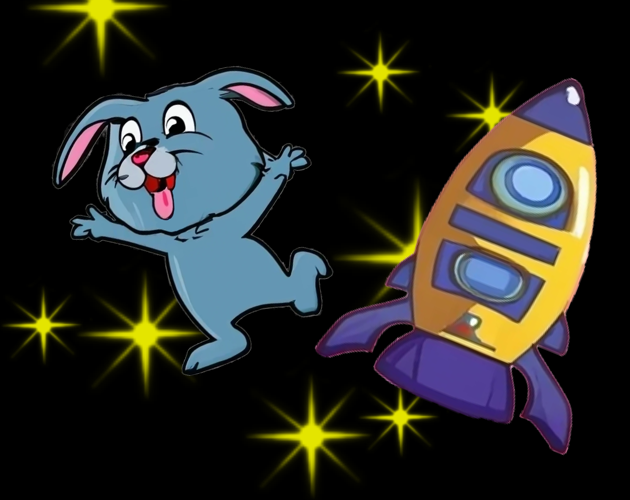 Cover image for game showing the Easter bunny character and a spaceship